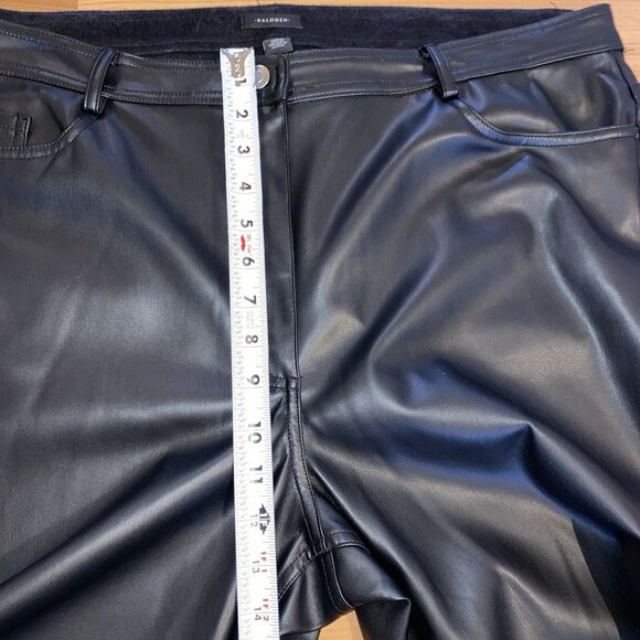 HALOGEN Nordstrom Faux Leather Straight Leg‎ Trousers Black Pants -Size 18W NEW - Picture 7 of 11